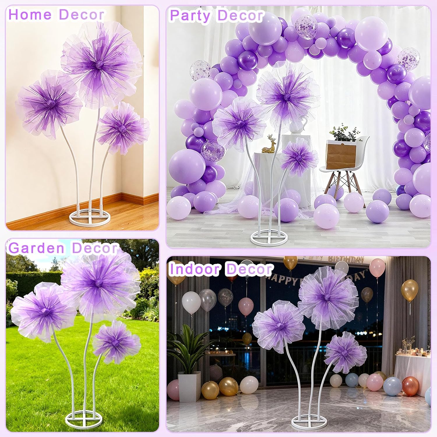 WARMALL 3PCS Giant Flowers for Decoration, 5.9Ft Large Artificial Silk