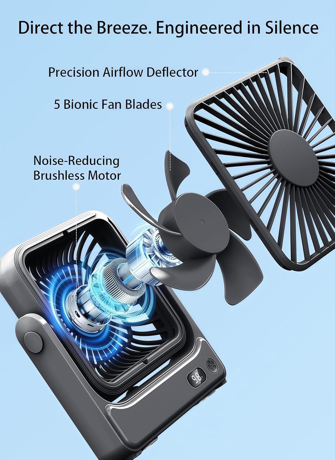 Magnetic Cruise Approved Fan, 5000mAh Ultra-Slim Travel Fan Rechargeable, 4-Speed, Hook Design, Portable Fan for Cruise Ship Cabin, Bedroom Sleeping, Camping, Travel & Cruise Essentials 2026