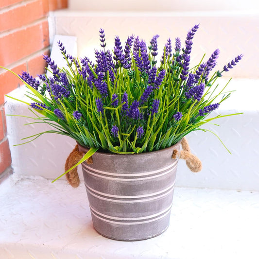 Artificial Flowers for Outdoors,12 Bundles UV Resistant Artificial Plants Outdoor,Not-Fading Plastic Faux Flowers for Outdoor Planters for Yard Garden Porch Patio Window Home Decor,No Pot Included
