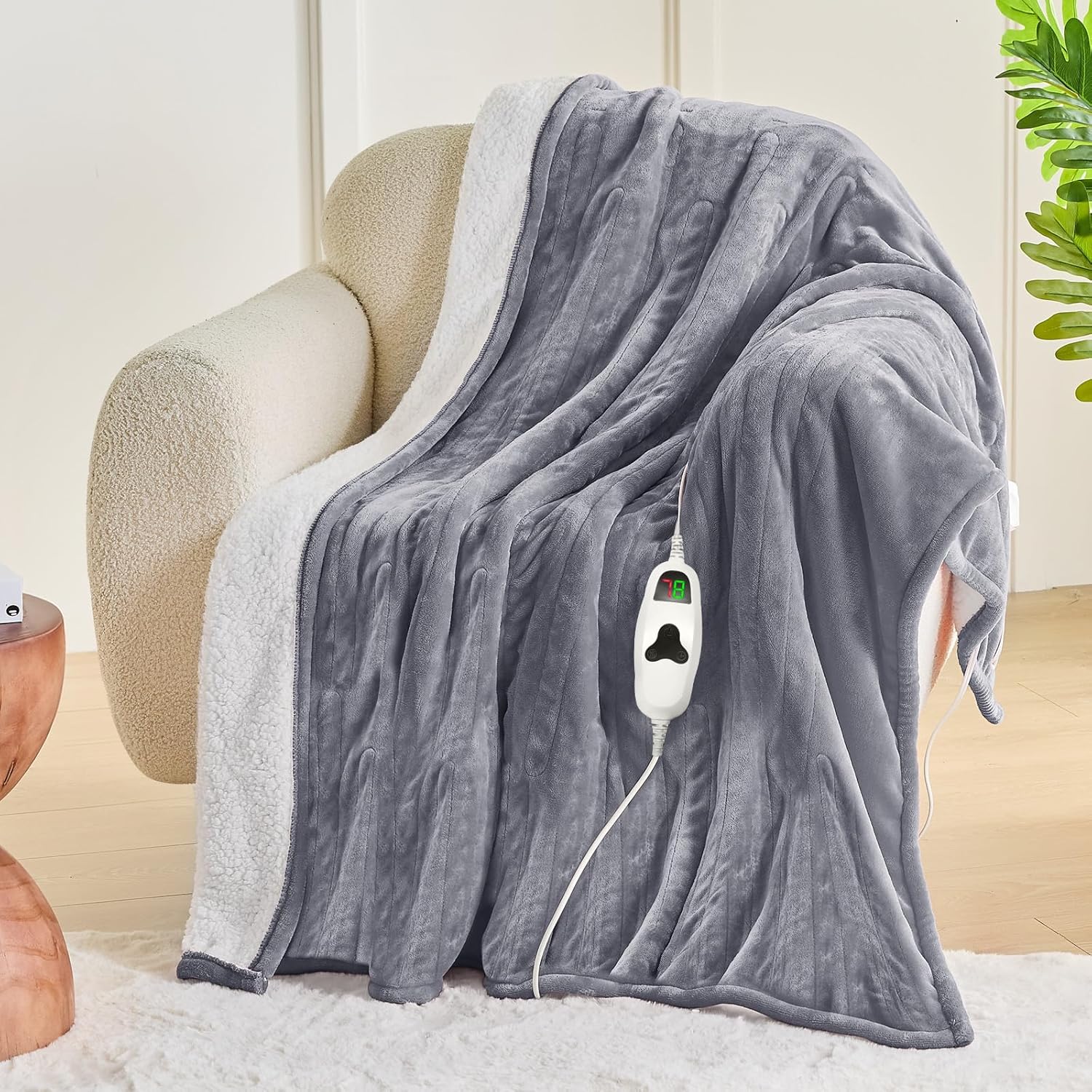 greenoak Heated Blanket Electric Throw 50"X60", Heating Blanket with 1