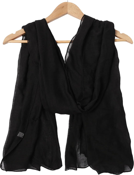 woogwin Women's Cotton Scarves Lady Light Soft Fashion Solid Scarf Wra