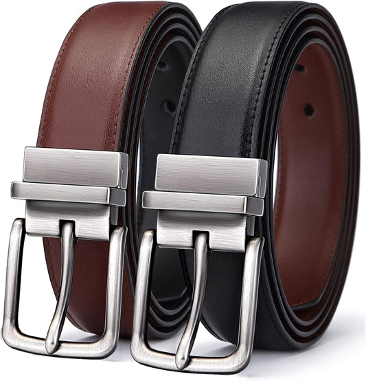 BULLIANT Men's Belt,Reversible Belt Adjustable For Gift Men 1.25”-Cut 