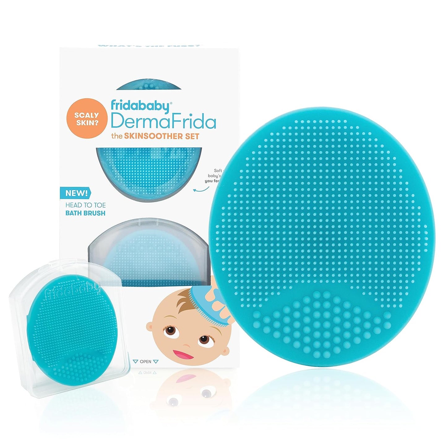 Frida Baby DermaFrida The SkinSoother Baby Bath Brush, Cradle Cap Brus