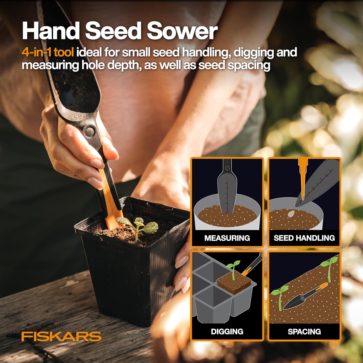 Fiskars Vegetable Gardening Essentials 6-Piece Tool Set for Cultivatin