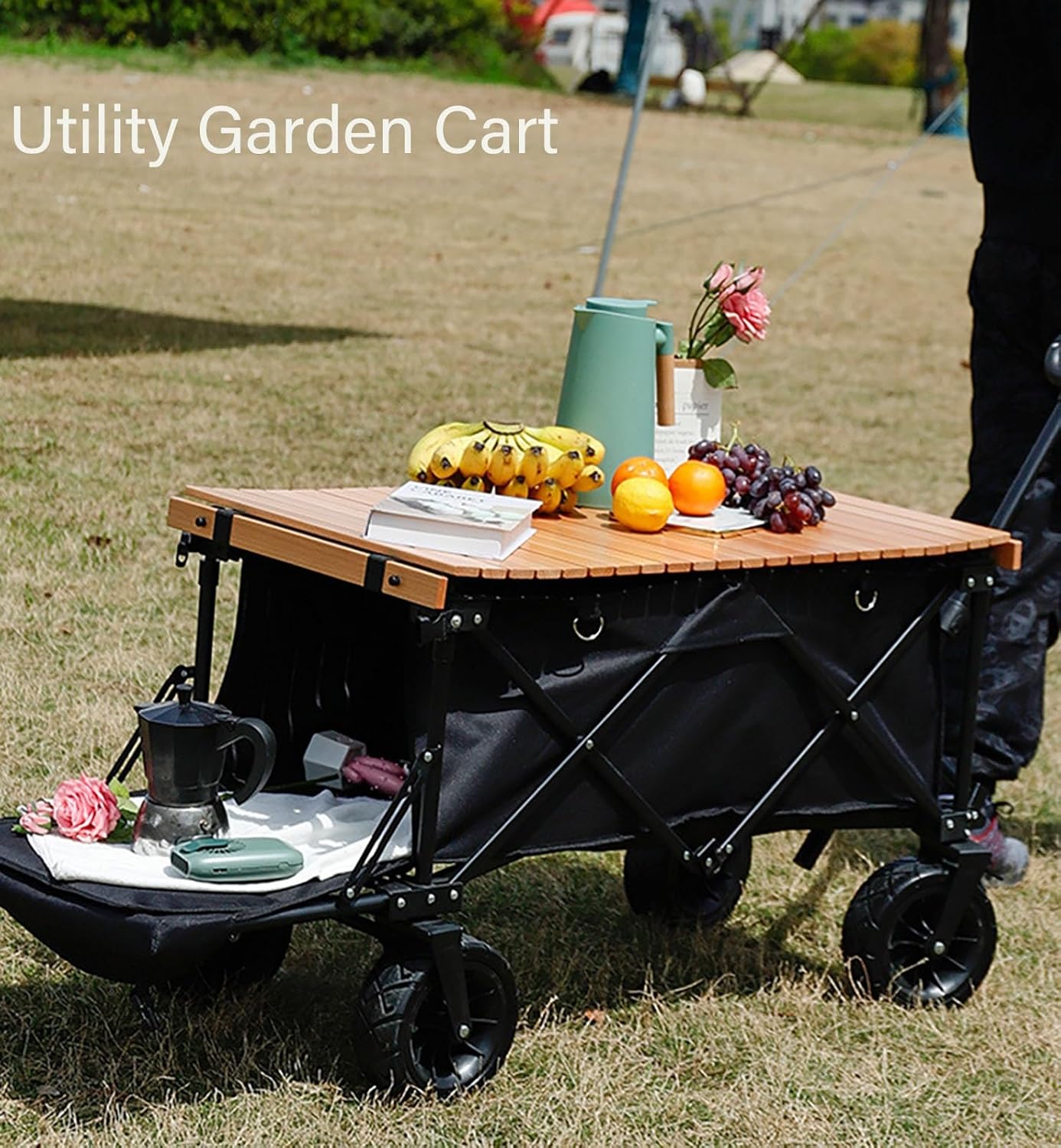 Collapsible Wagon Cart with Wheels Foldable Folding Wagons Carts Silen
