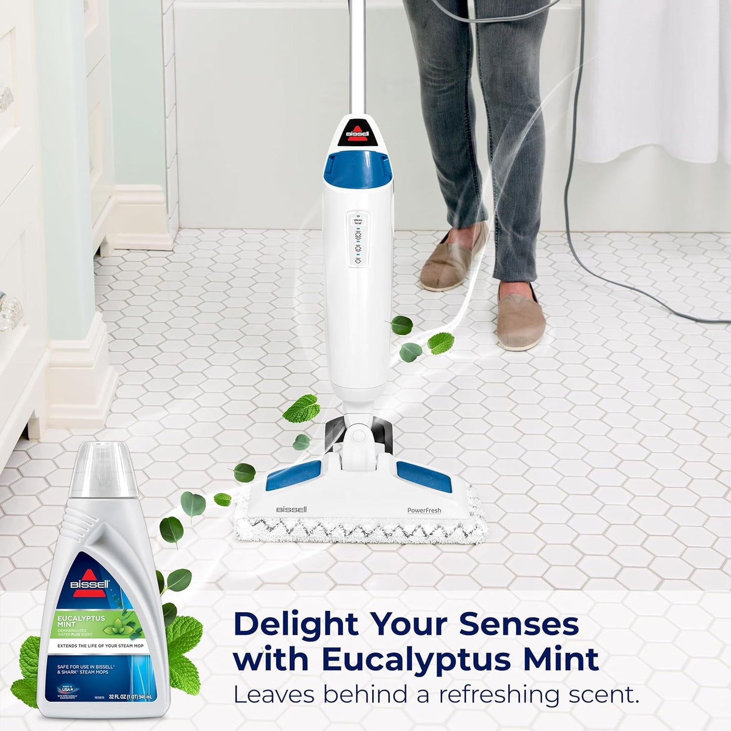 BISSELL EUCALYPTUS MINT DEMINERALIZED STEAM MOP WATER, 32 ounces, 1392