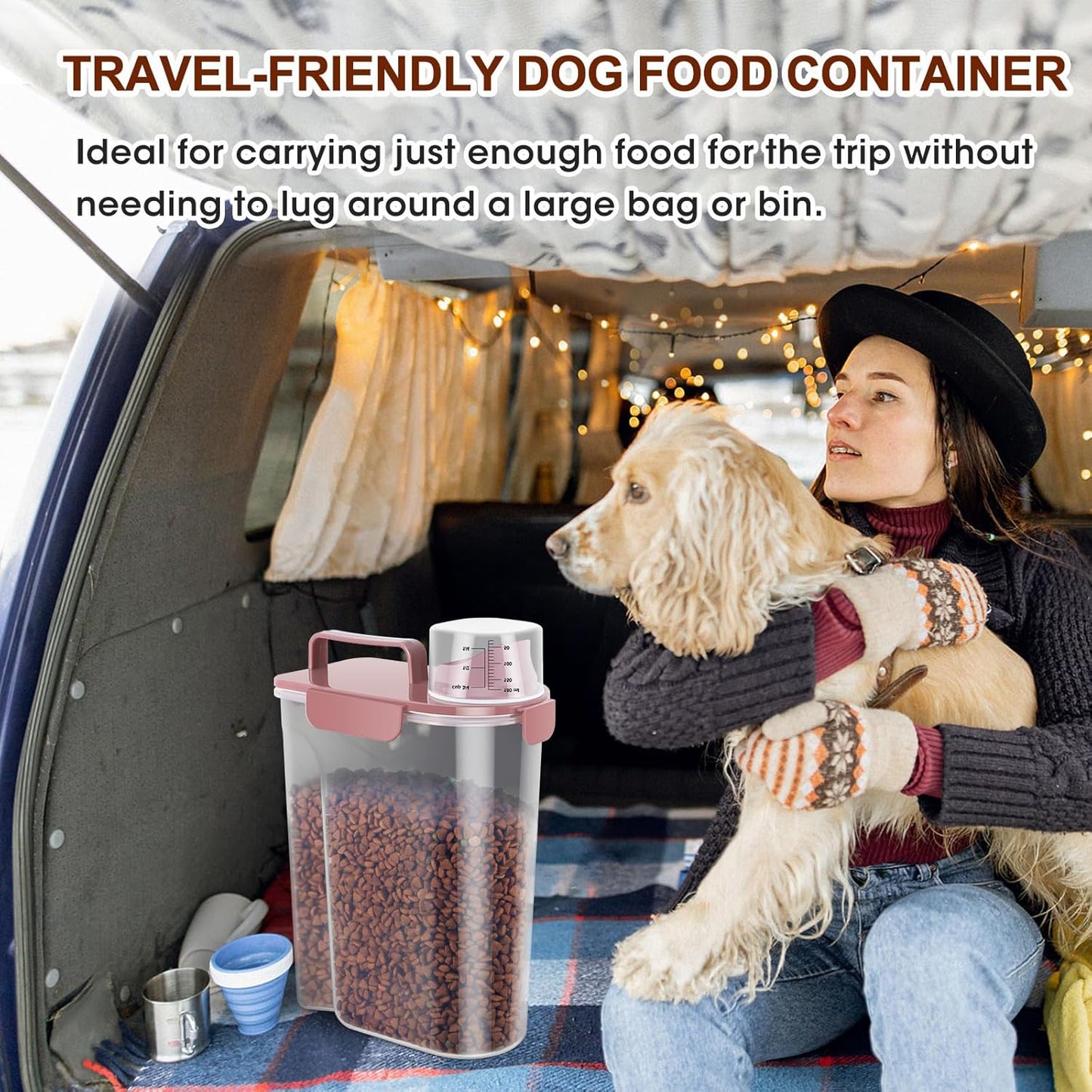 TBMax Portable Dog Food Storage Container 5 to 7 Lbs, Airtight Cat Foo