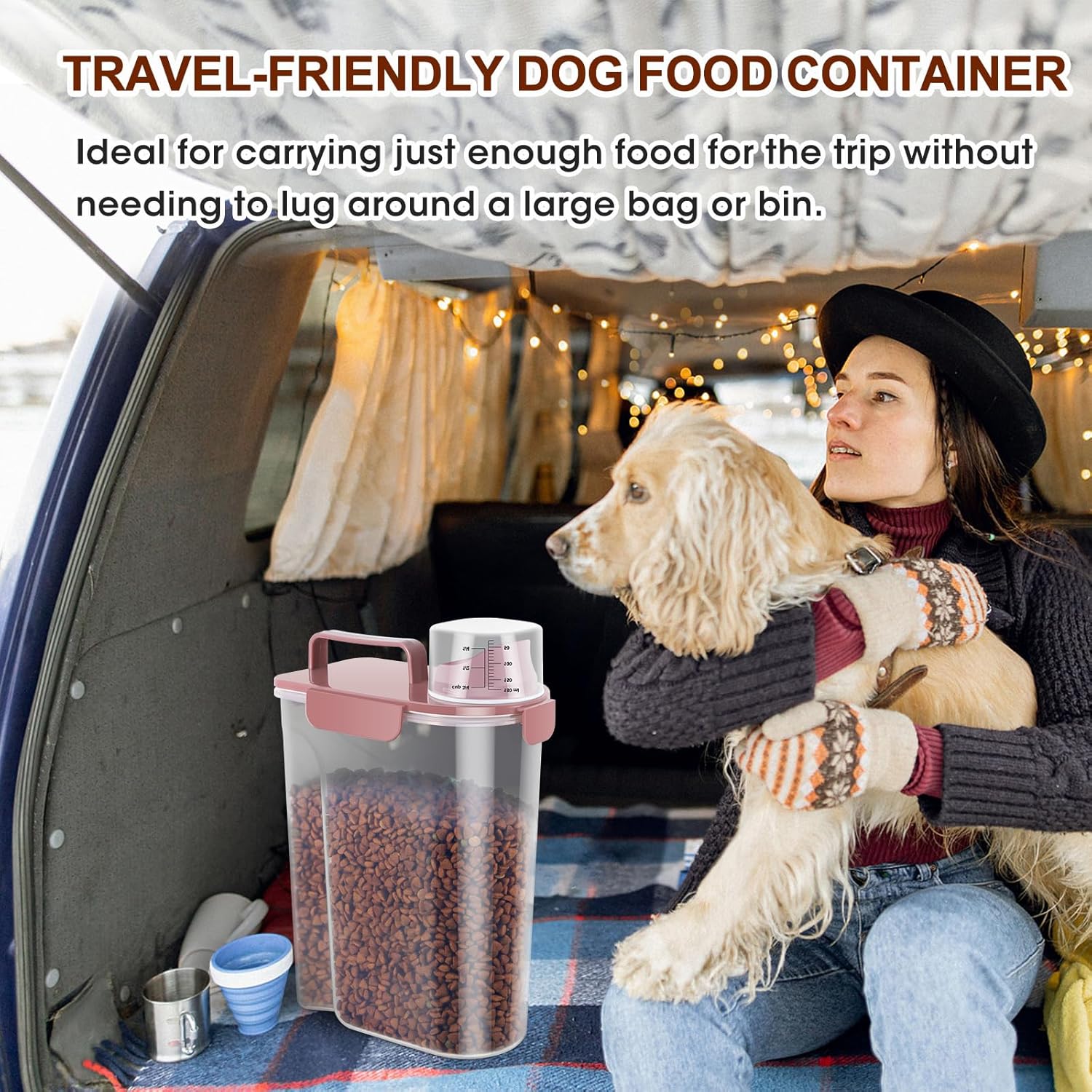 TBMax Portable Dog Food Storage Container 5 to 7 Lbs, Airtight Cat Foo