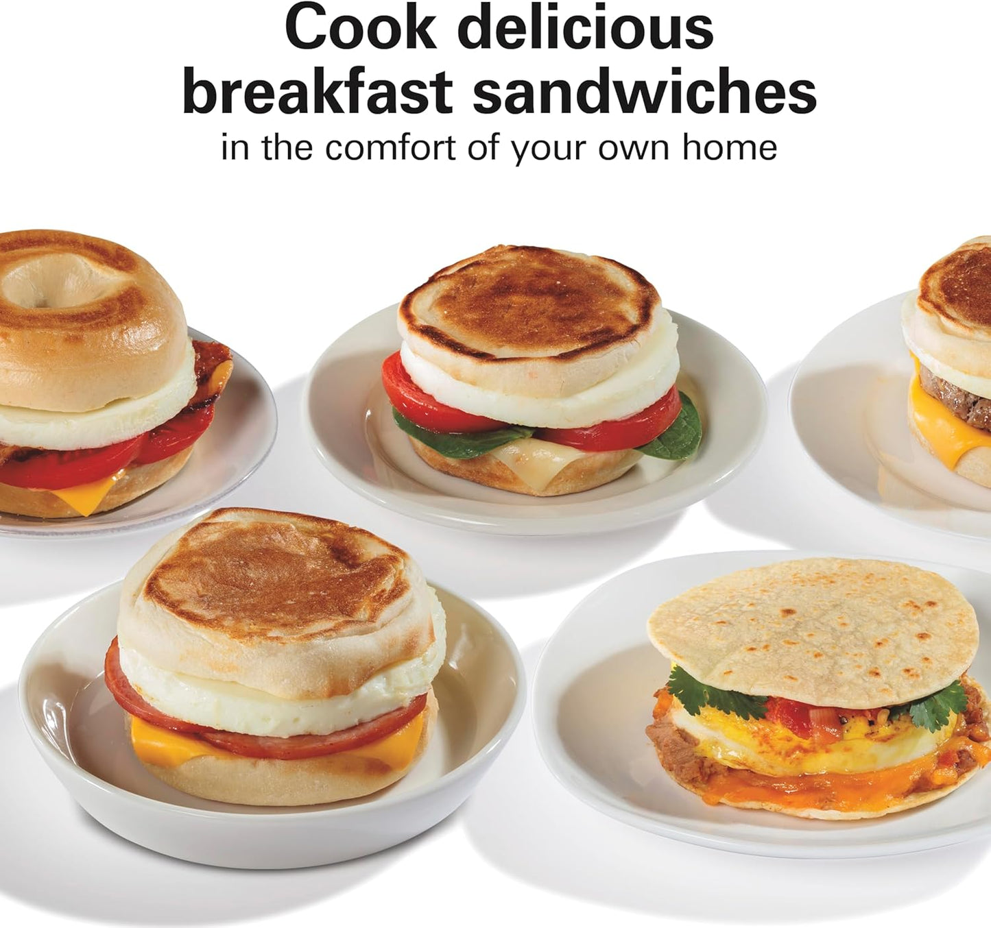Hamilton Beach Dual Breakfast Sandwich Maker with Timer, Ready in 5 Mi