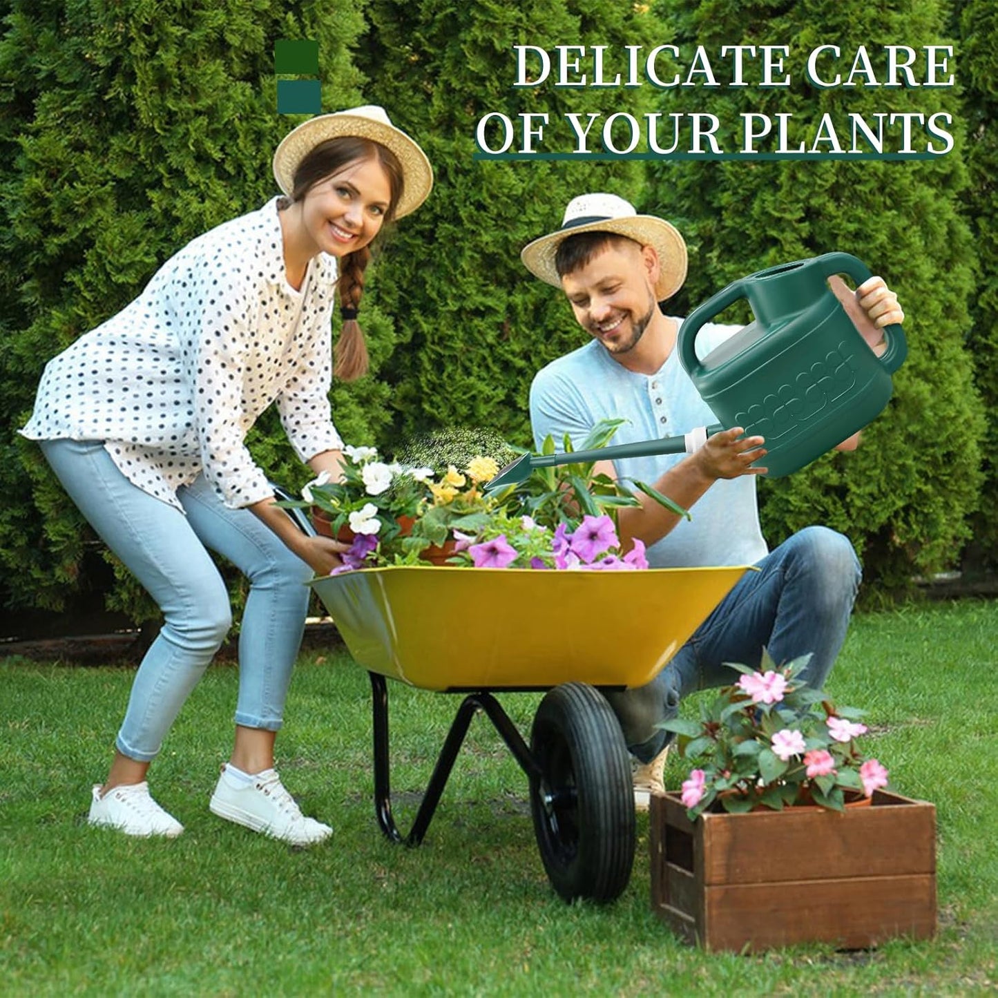 2 Gallon Watering Can, Garden Watering Can Outdoor, Plant Water Can wi