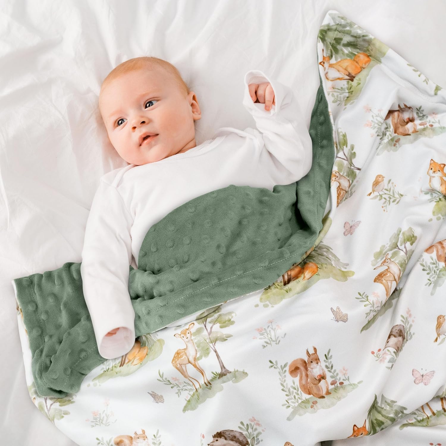 Baby Blanket for Boys Girls, Super Soft Double Layer Minky Dot Blanket