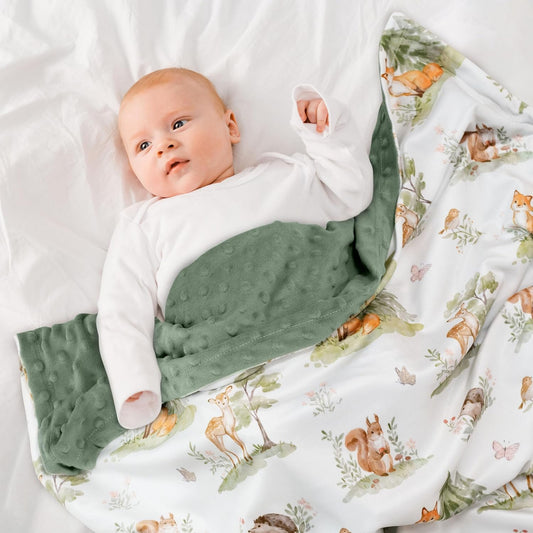 Baby Blanket for Boys Girls, Super Soft Double Layer Minky Dot Blanket