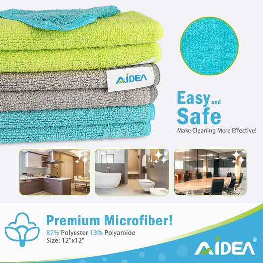AIDEA Microfiber Cleaning Cloth-50PK, Soft Microfiber Towels for Cars,