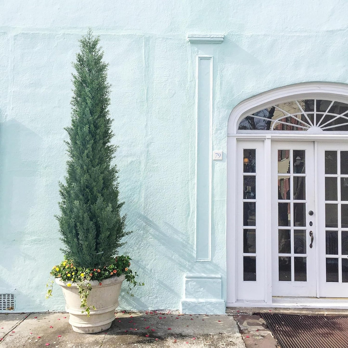 4ft Artificial Cedar Topiary Trees - Fake Boxwood Topiary Cypress Trees Potted Plants, Artificial Plants Shrubs for Home Indoor Outdoor Garden Porch Decor