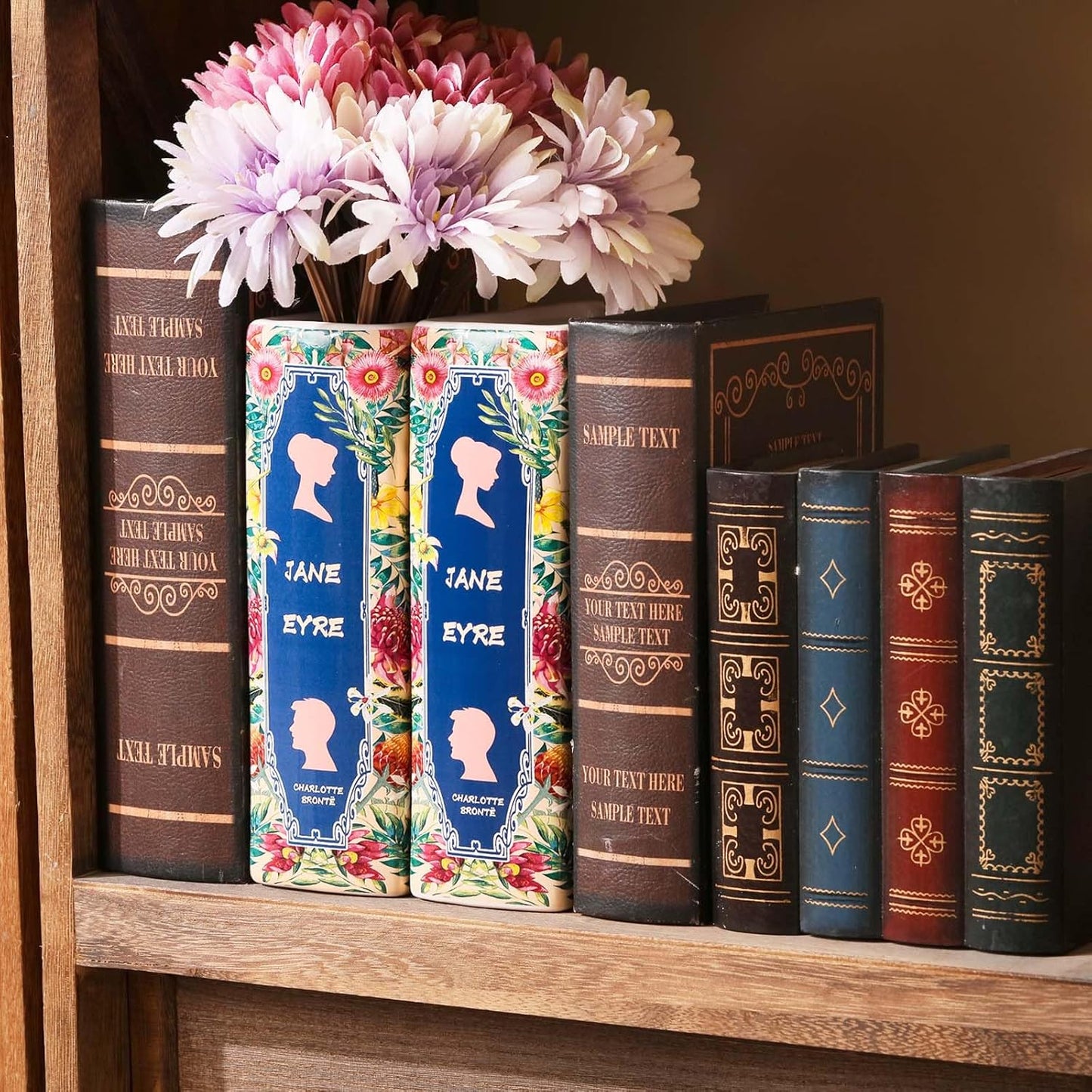 Book-Shaped Vase for Flowers, Ceramic Book Planter Pot, Bookshelf Vase for Flowers, Teacher Appreciation, Cute Bookshelf Decor, Pot Planter Bookends, Art Deco Style Piece, Unique Vases
