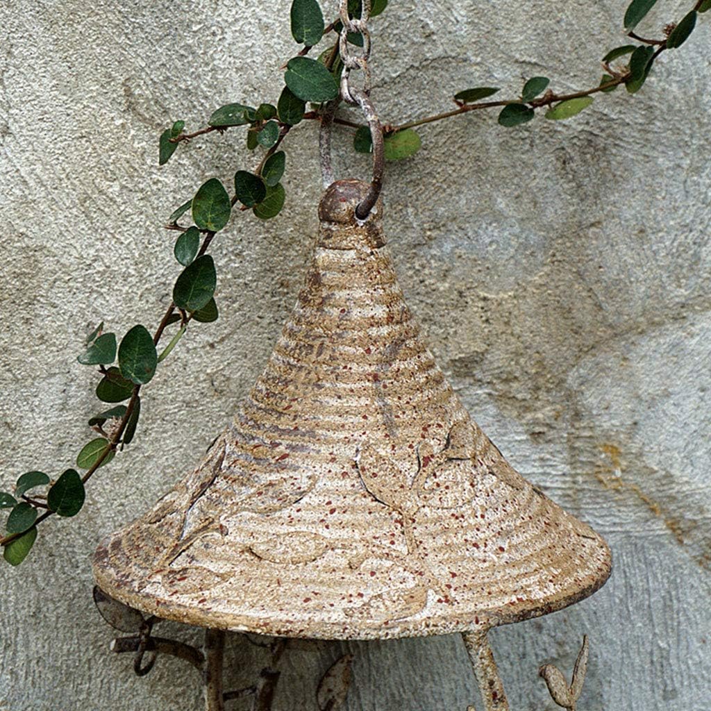Hanging Bird Food Basin Feeding Bowl Metal Chain Garden Antique Retro Decoration