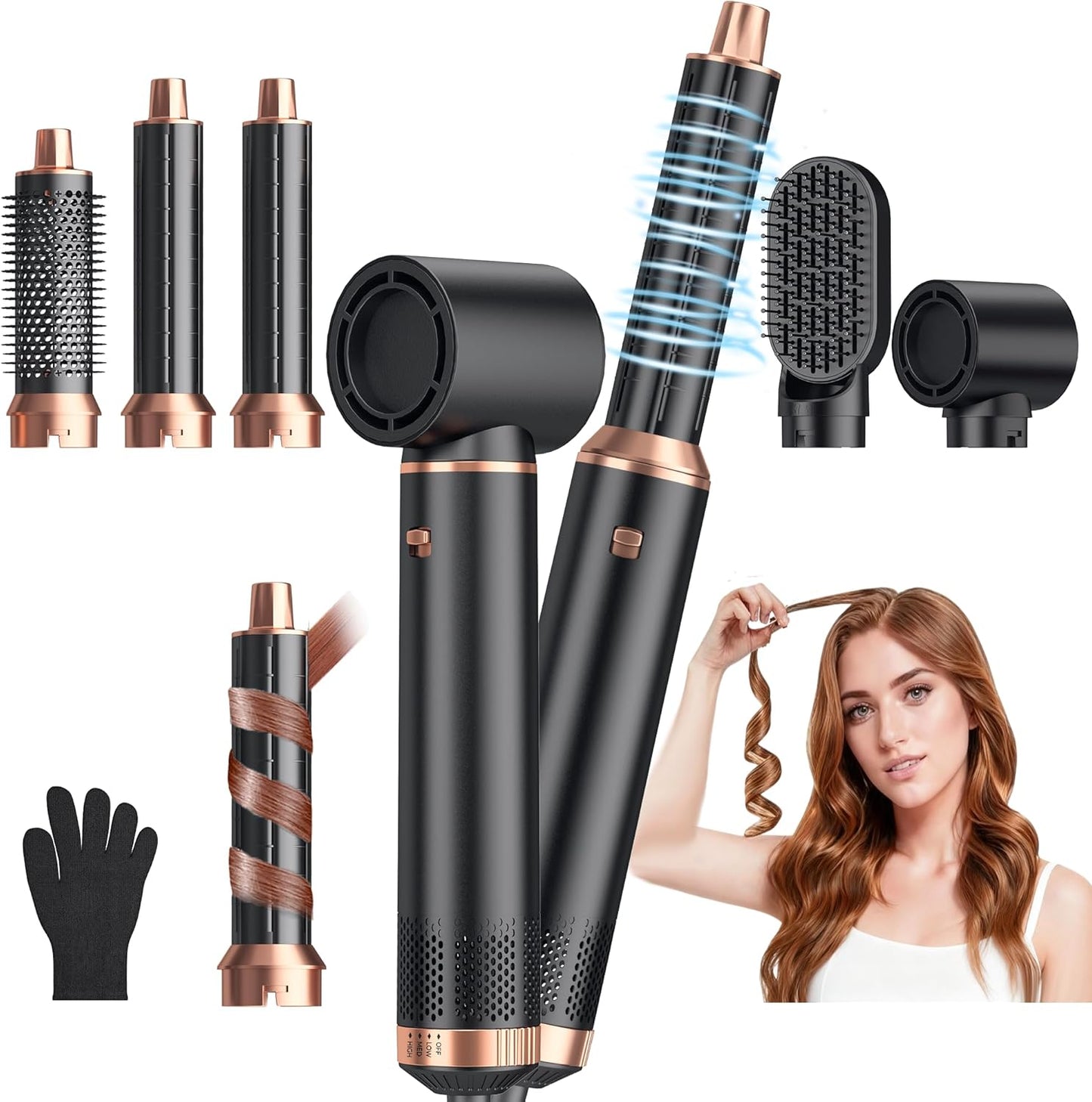 5 in 1 Blow Dryer Brush, Upgrade Hair Dryer Brush Air Curler Air Curli
