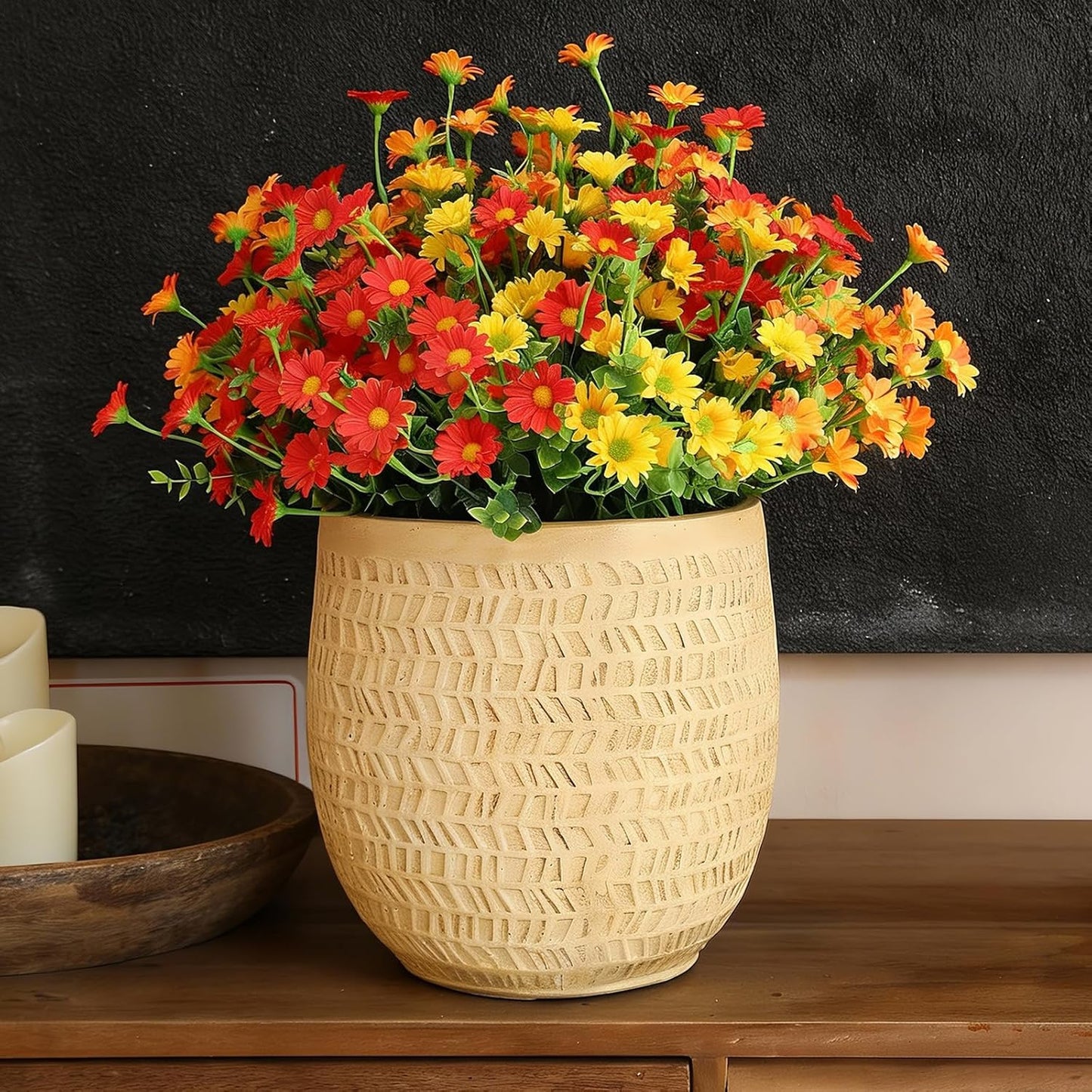 alyptus Faux Flowers Outdoor Artificial Flowers – 12 Bundles UV Resist