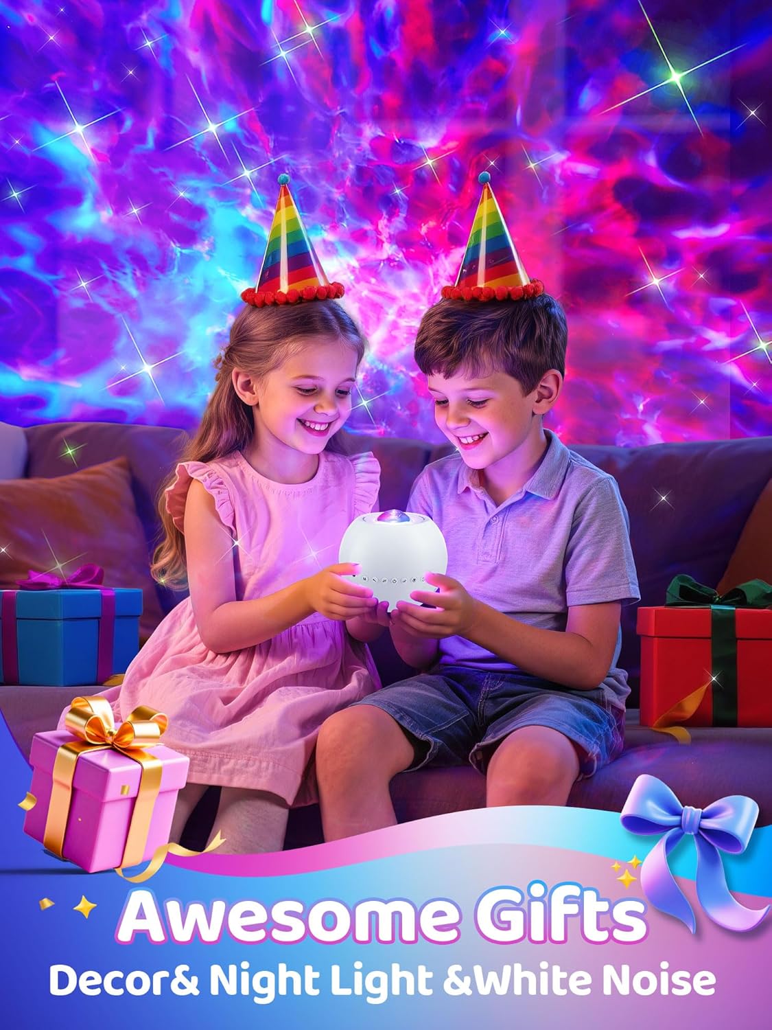 One Fire Galaxy Projector Star Projector Night Light Projector 360 Effects Northern Lights Lava Lamp 15 White Noise Room Lights Room Decor Bluetooth Teen Girl Gifts for Boys Gift Ideas Birthday Gifts