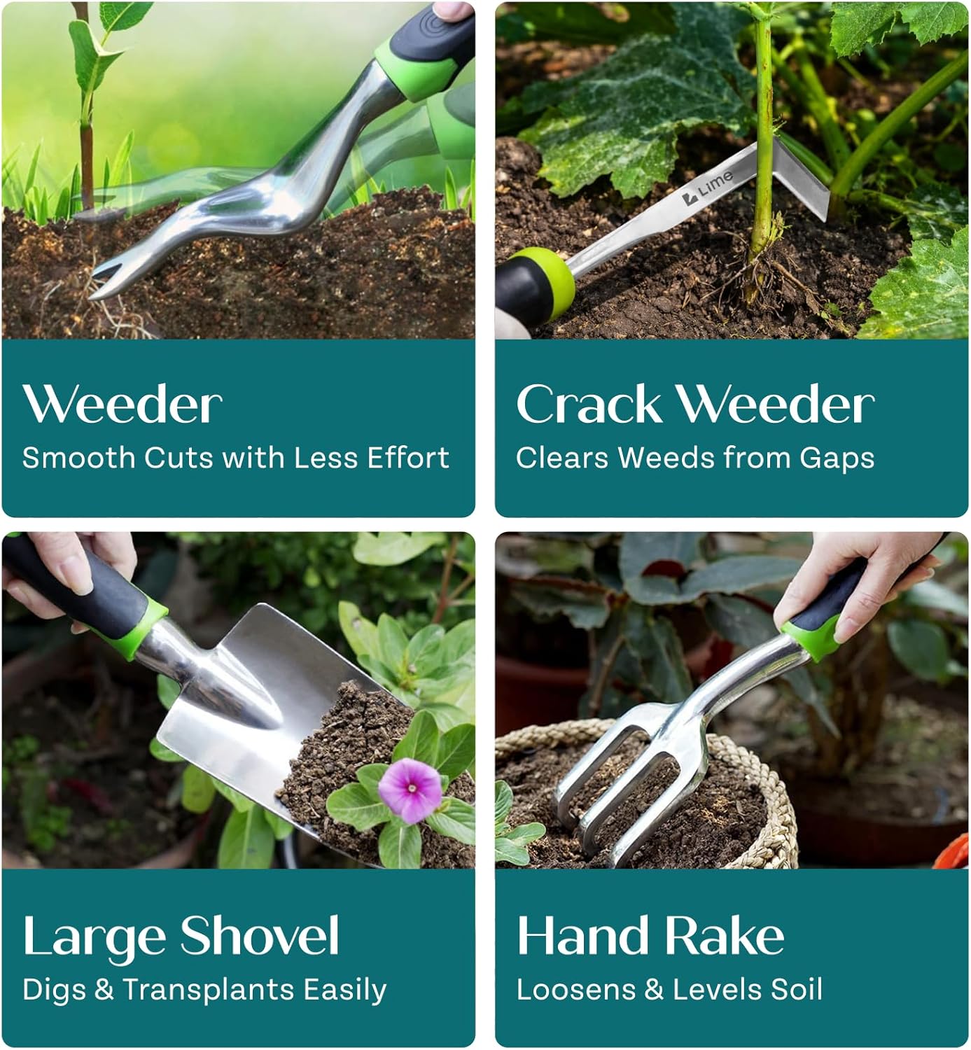 GROWIT Heavy Duty Gardening Tools - Gardening Gifts for Women, Men, Mo