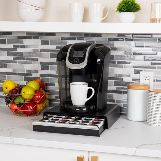 Mind Reader Single Serve Coffee Pod Drawer for 36 Pods, Countertop Organizer, Coffee Station Base, Black