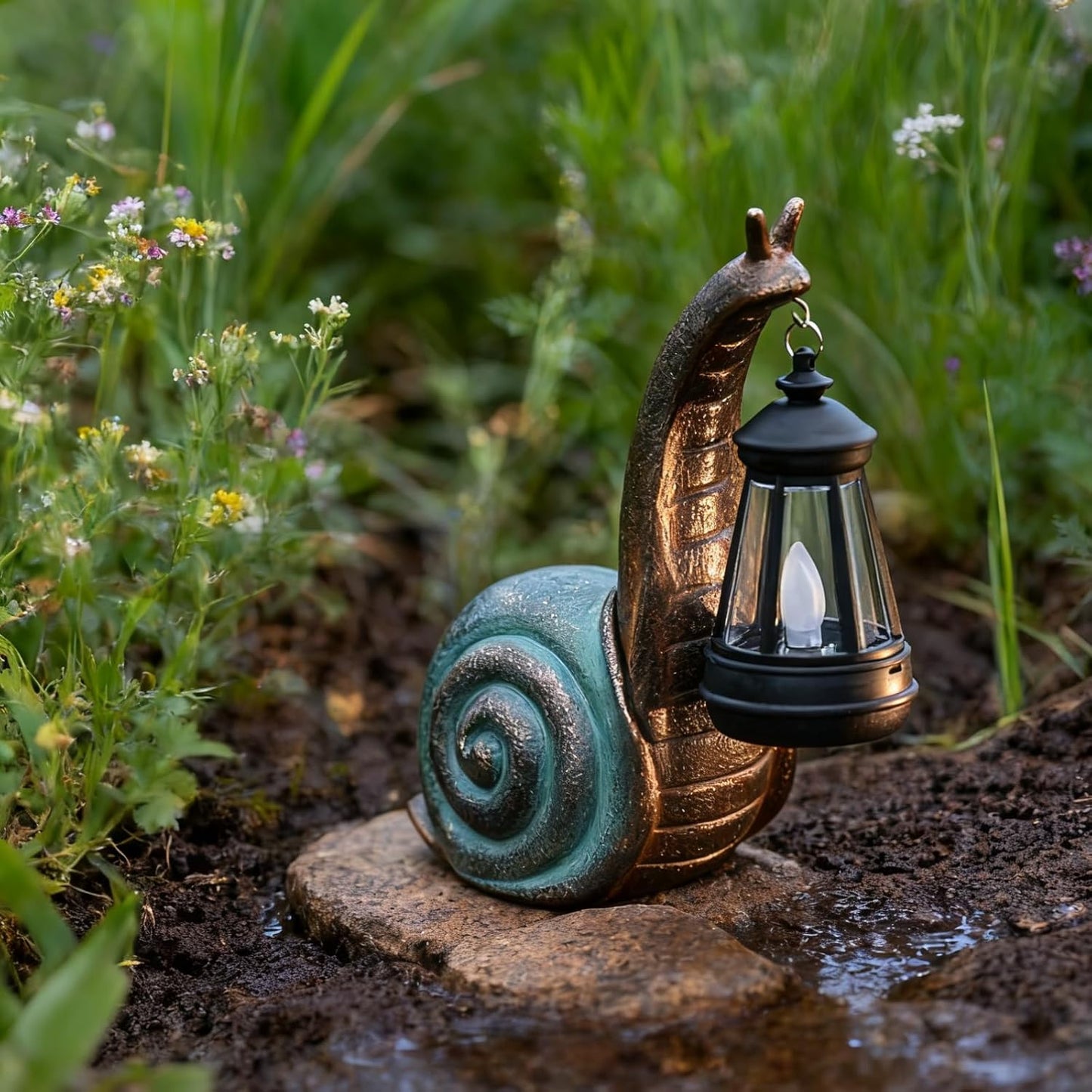 Solar Garden Snail Statue,Garden and Home Decor,Valentines Day Decorat