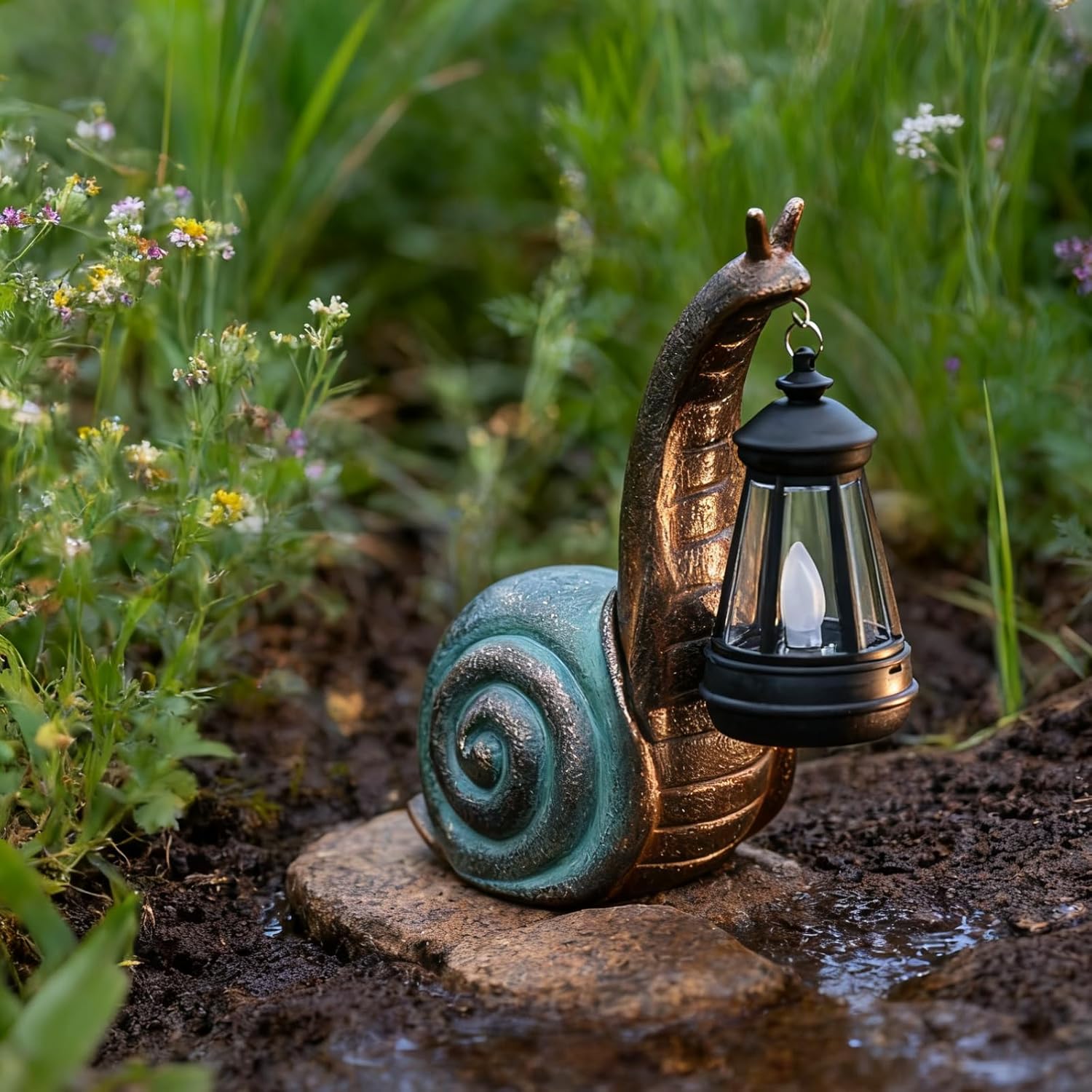 Solar Garden Snail Statue,Garden and Home Decor,Valentines Day Decorat