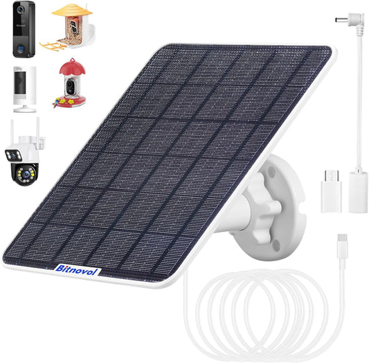 8W Solar Panel for Bird Feeder Camera - USB C Solar Panels Charger Com
