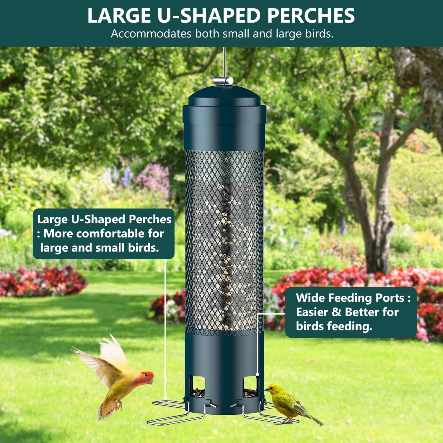 LCSEVEN Bird Feeders for Outdoors Squirrel Proof with Weight-Activated