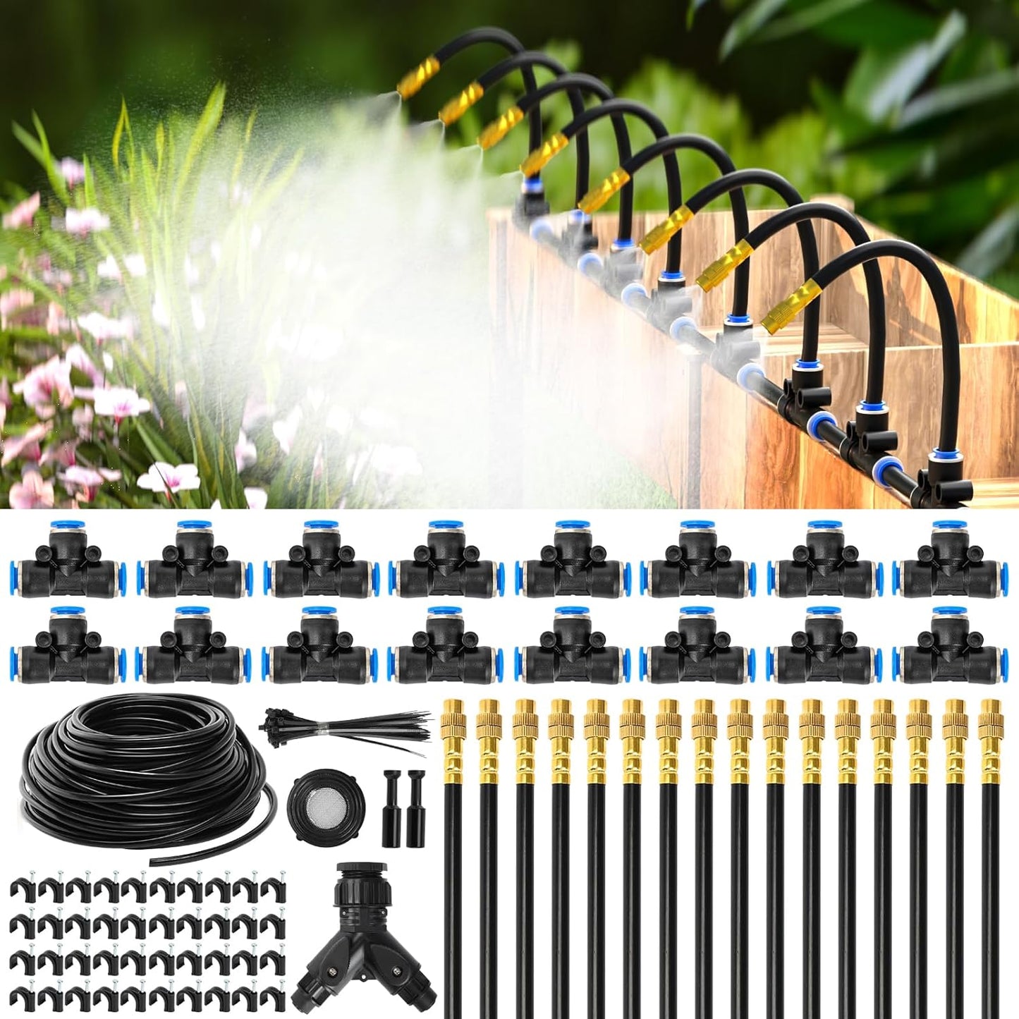 MIXC 100Ft 1/4" Drip Irrigation System,2026-Upgrade Garden Irrigation 