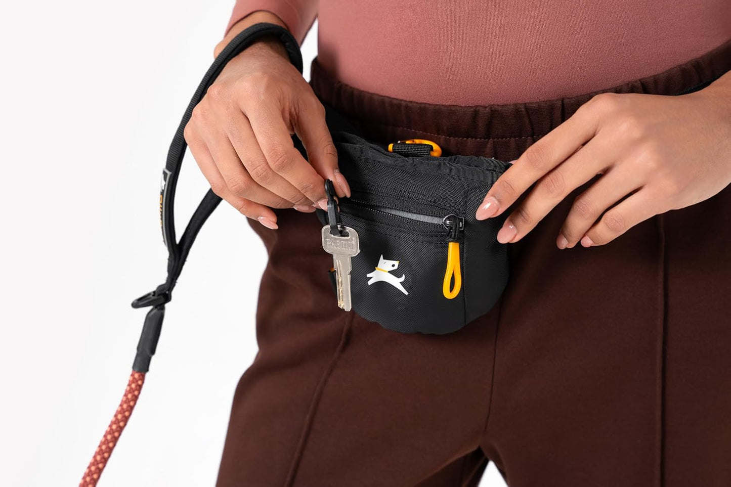 OllyDog Goodie Treat Bag, Dog Treat Pouch, Waist Belt Clip for Hands-F