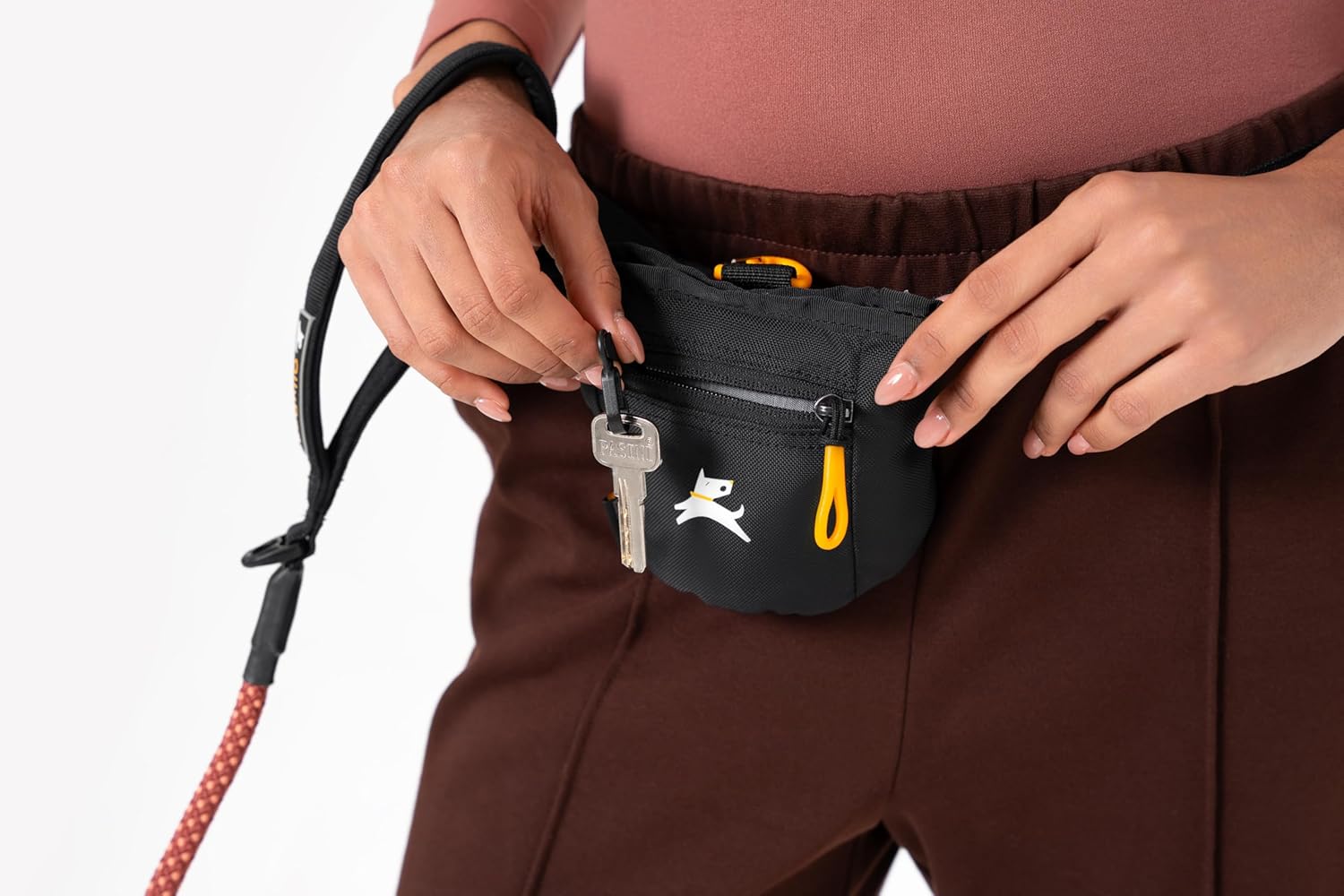 OllyDog Goodie Treat Bag, Dog Treat Pouch, Waist Belt Clip for Hands-F