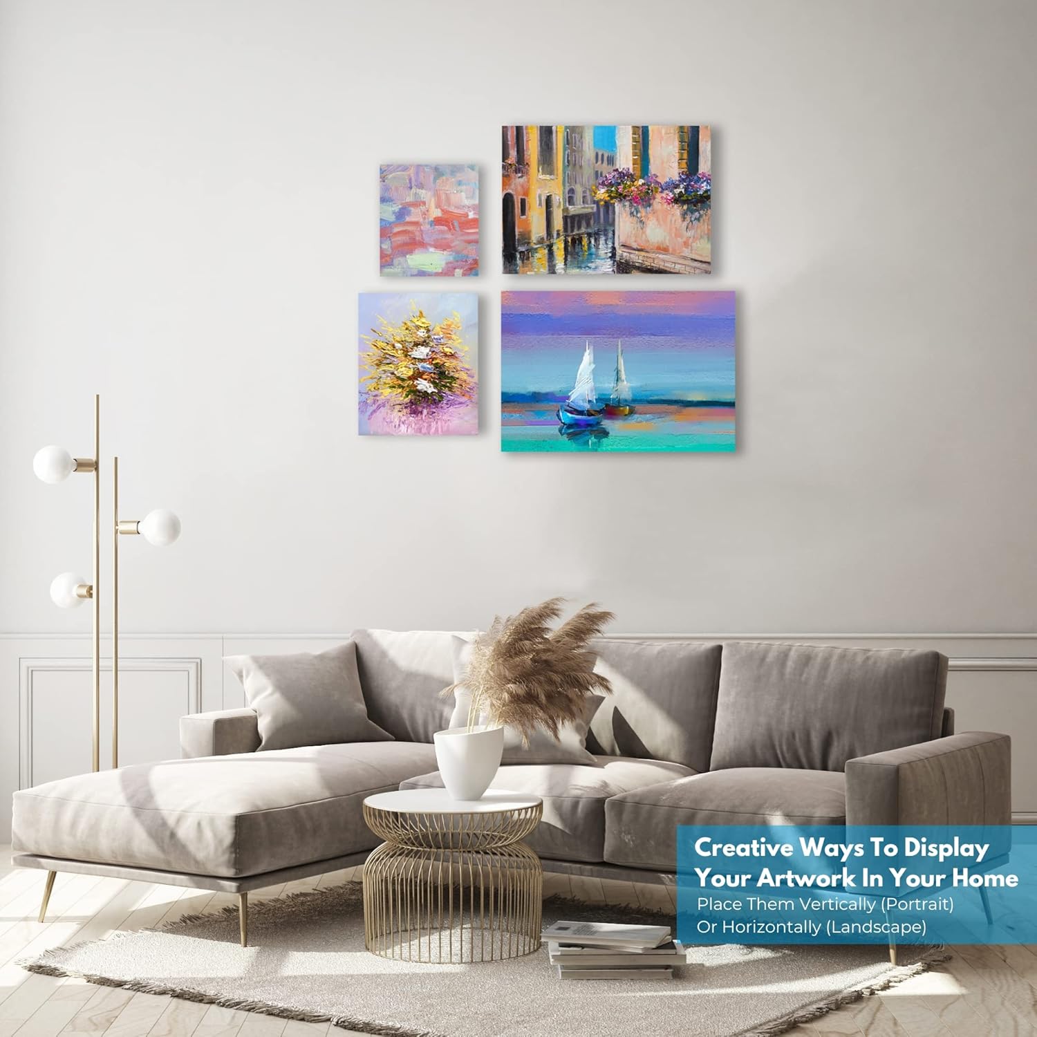 KEFF 24-Pack 𝗣𝗥𝗘𝗠𝗜𝗨𝗠 Canvas for Painting, 6 of 5x7, 8x10, 9x12,