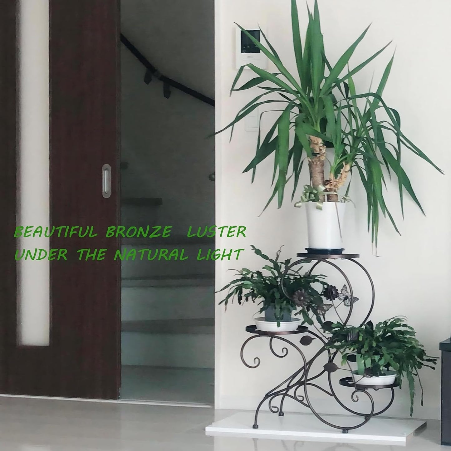 HLC 3 Tier Tall Plant Stand Outdoor Flower Stand Flower Pot Holder Dis