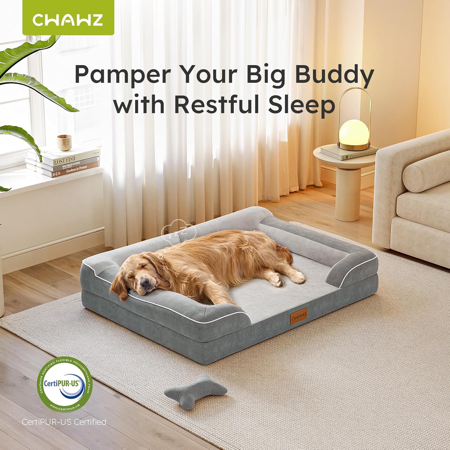 Extra Large Dog Bed, Orthopedic Dog Bed with Cooling Gel Memory Foam, 