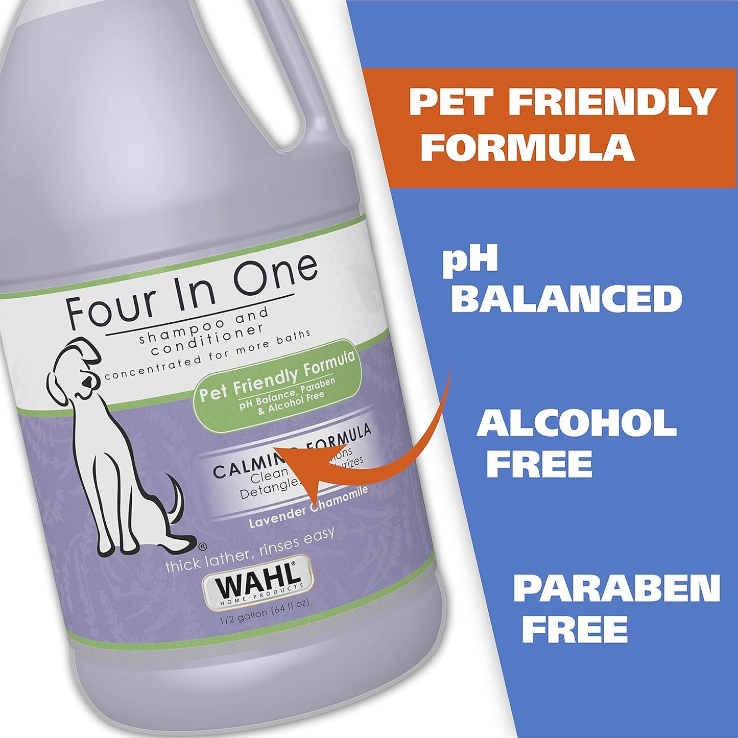 Wahl USA 4-in-1 Calming Pet Shampoo for Dogs with a Lavender Chamomile