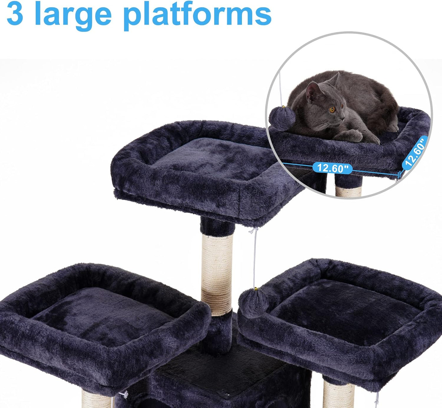 Hey-brother Cat Tree, 71 inches XL Large Cat Tower for Indoor Cats, Mu