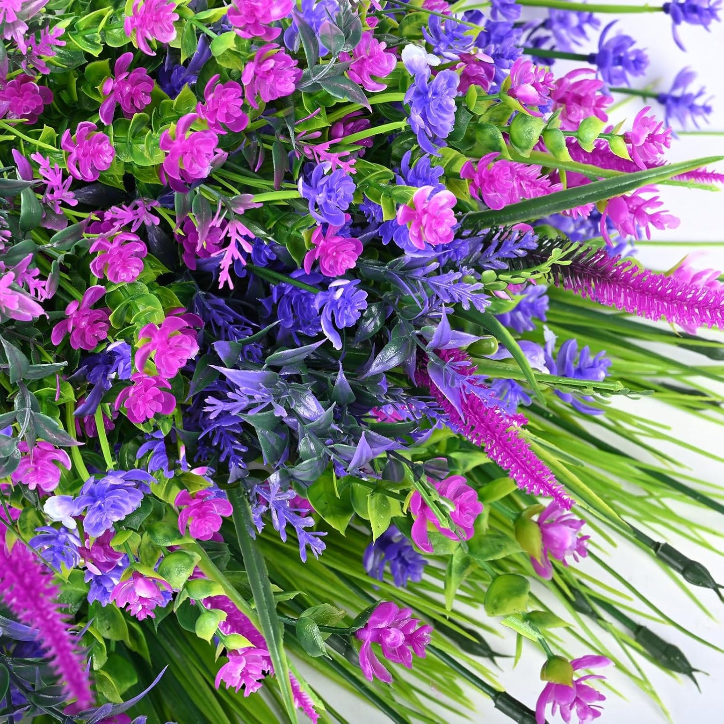 Artificial Plants Outdoor, 20PCS Artificial Flowers, UV Resistant Fake Flowers, Faux Flowers for Outdoor Planters for Front Porch Pot Decor