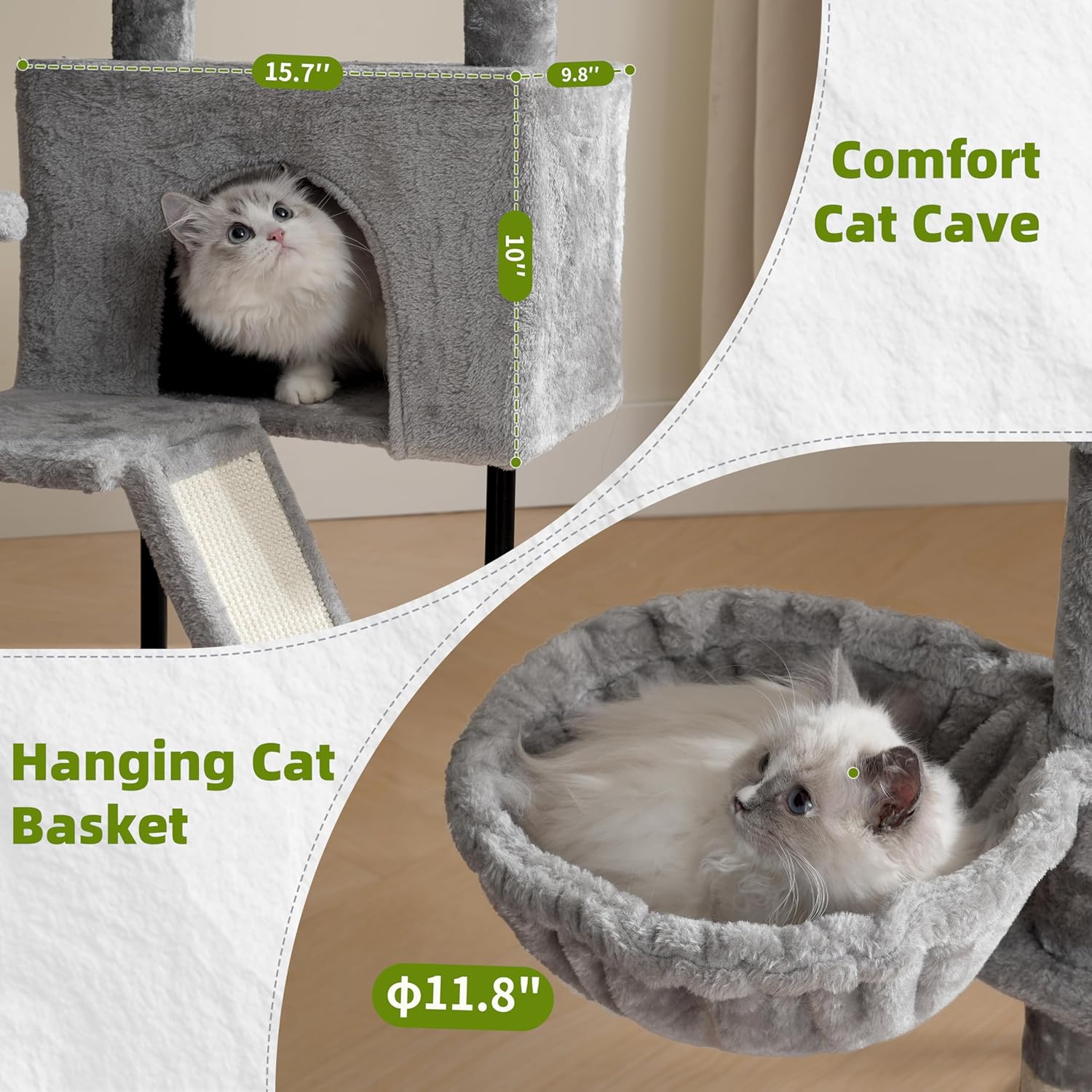 Cat Tree for Indoor Cats, Cat Tower with Scratching Post for Small Cat