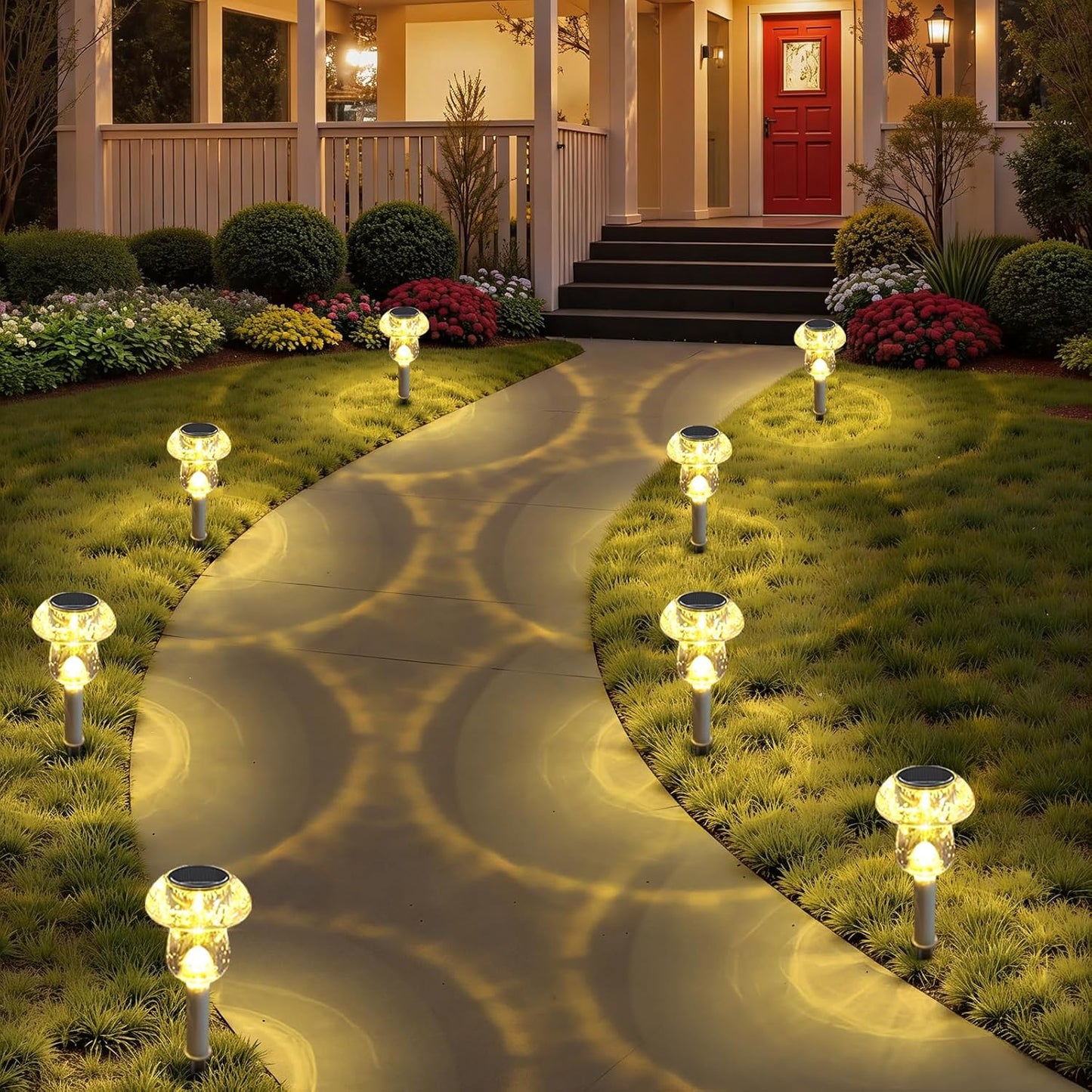 Solar Lights Outdoor, 8 Pack Mushroom Lights Outside Waterproof, Solar