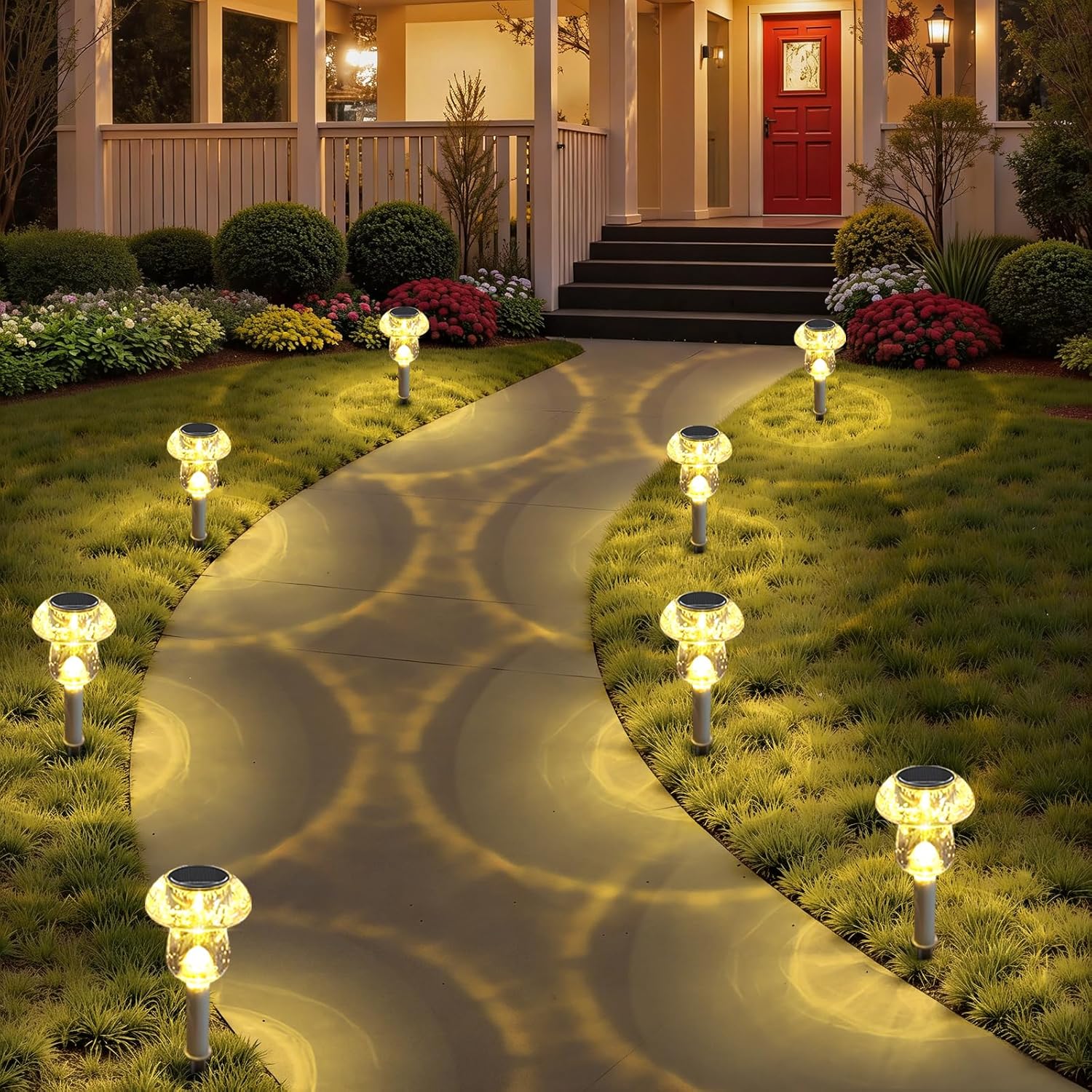 Solar Lights Outdoor, 8 Pack Mushroom Lights Outside Waterproof, Solar