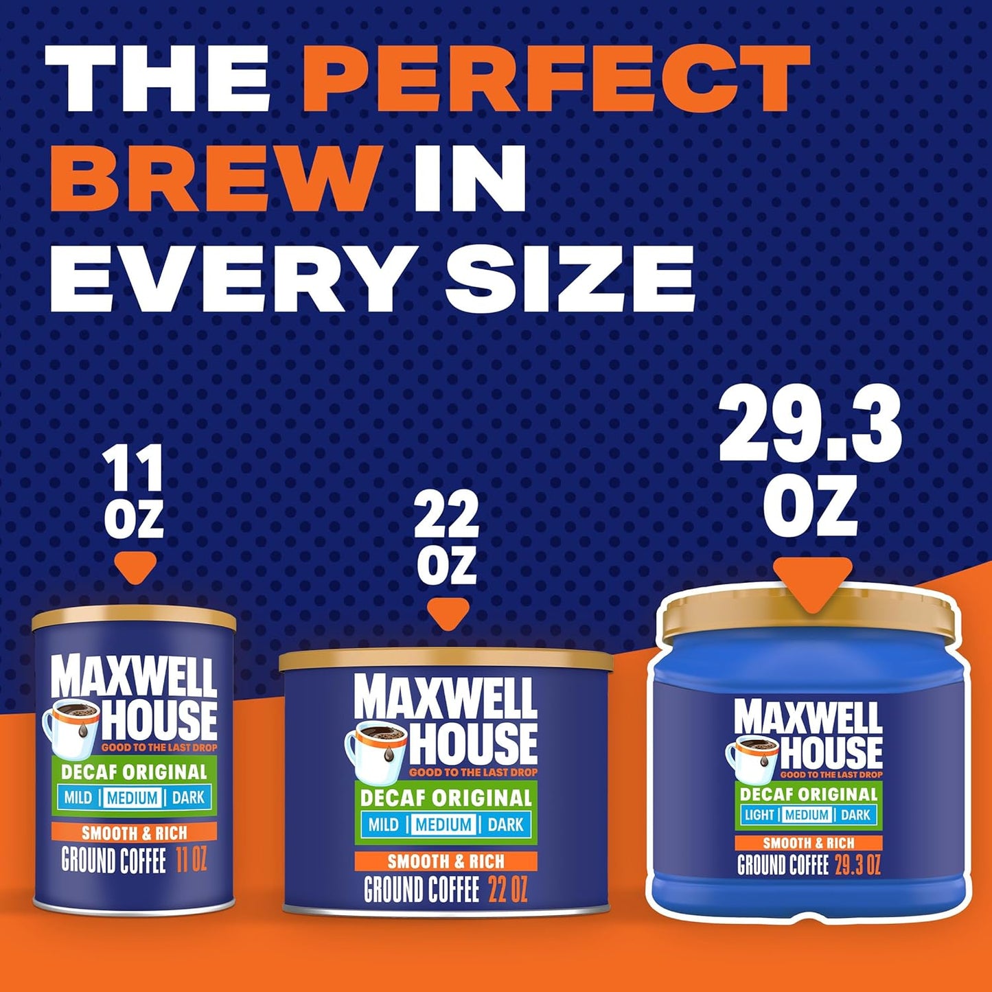 Maxwell House Decaffeinated Original Medium Roast Ground Coffee, 29.3 oz Canister