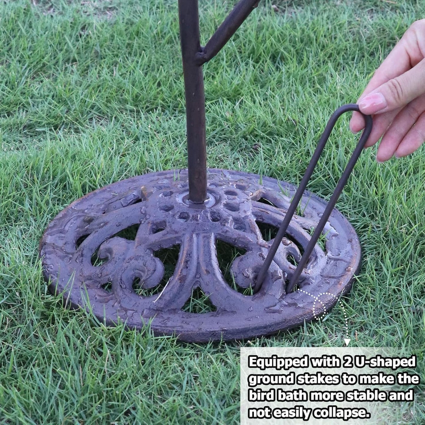 Metal Bird Houses for Outside, Bird Feeder and Bird Bath,3-in-1,Freestanding with Cast Iron Base, Outdoor Garden & Courtyard Decoration