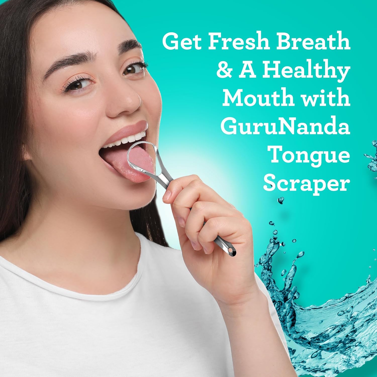 GuruNanda Tongue Scraper for Adults (2 Pack) with Travel Case, 420 Med
