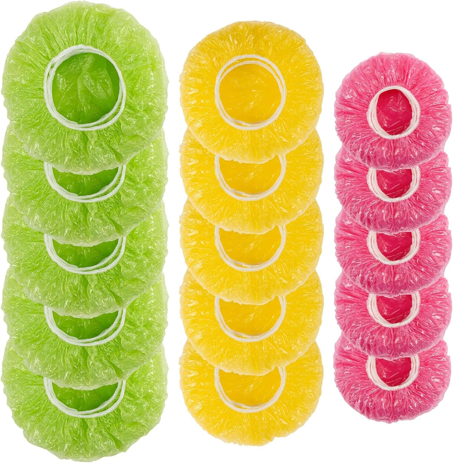 MAQIHAN 60Pcs Bowl Covers Reusable - Plastic Bowl Cover Elastic Fresh Keeping Bags Wrap Reusable Plastic Stretch Elastic Food Storage Covers Sourdough Baking Bread Proofing Rising（3 Sizes）