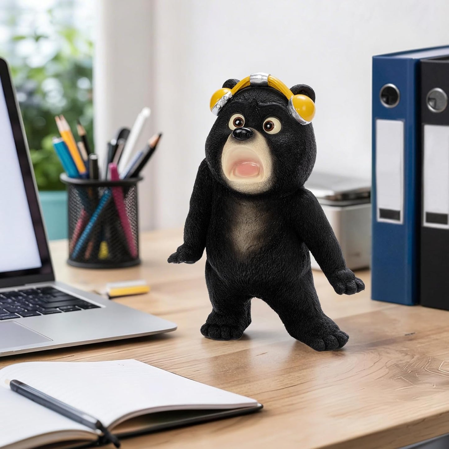 Funny Office Desk Decor Bear Statue 8", Funny Desk Decor, Home Office Decor Bear Sculptures for Funny Gifts, Bear Statue for Yard Patio Lawn Backyard and Windowsill, Funny Gifts for Women Men