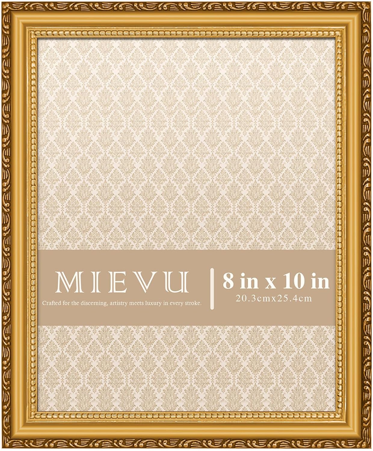 8×10 Picture Frame Gold - Picture Frames for Wall Hanging And Tabletop Display, Ornate Photo Frame for Poster,Vintage Frames,with Durable Plexiglass