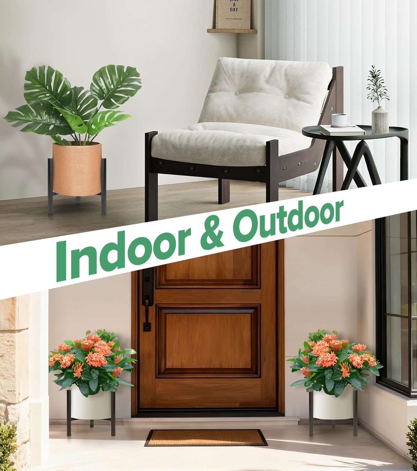 Plant Stand Indoor Adjustable, Metal Modern Indoor Plant Stand, Heavy 