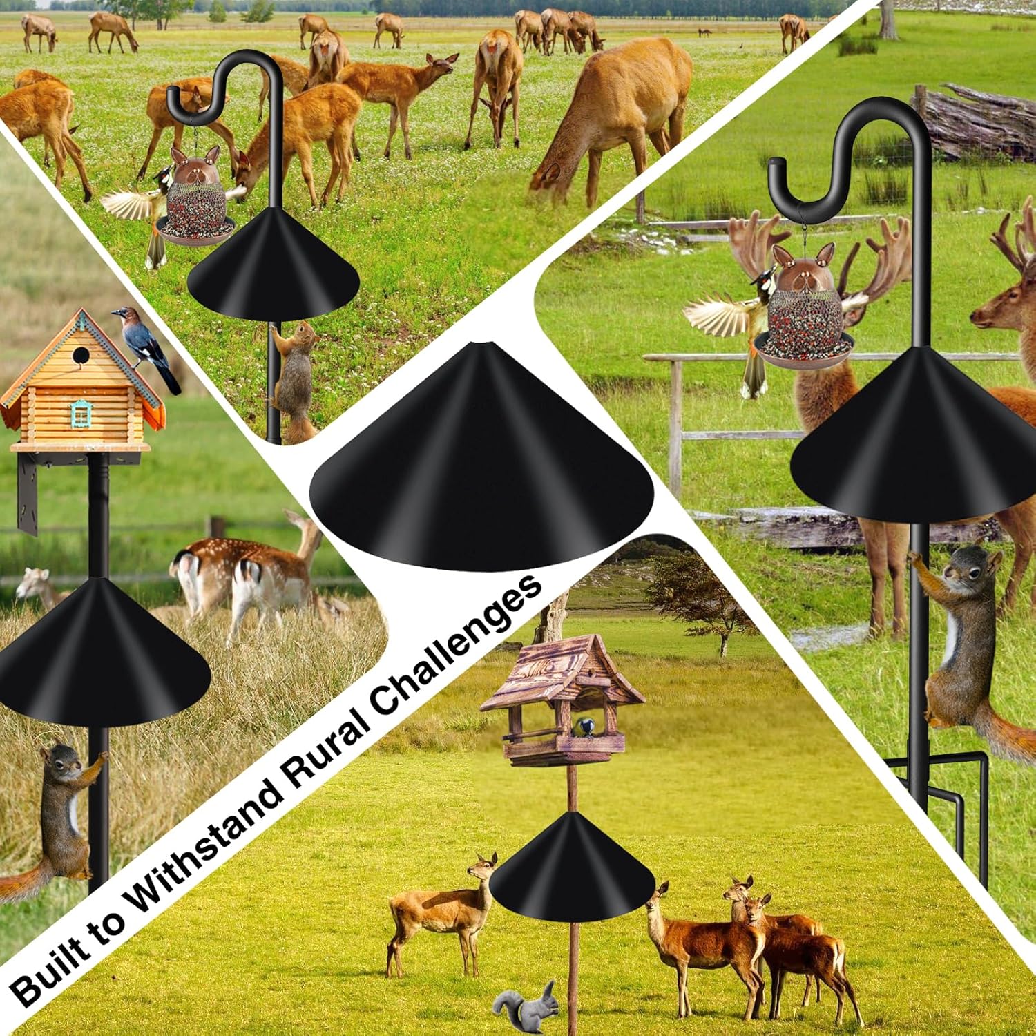 Wider Squirrel Baffle for Bird Feeder Pole, Raccoons Rodents Guard Sto