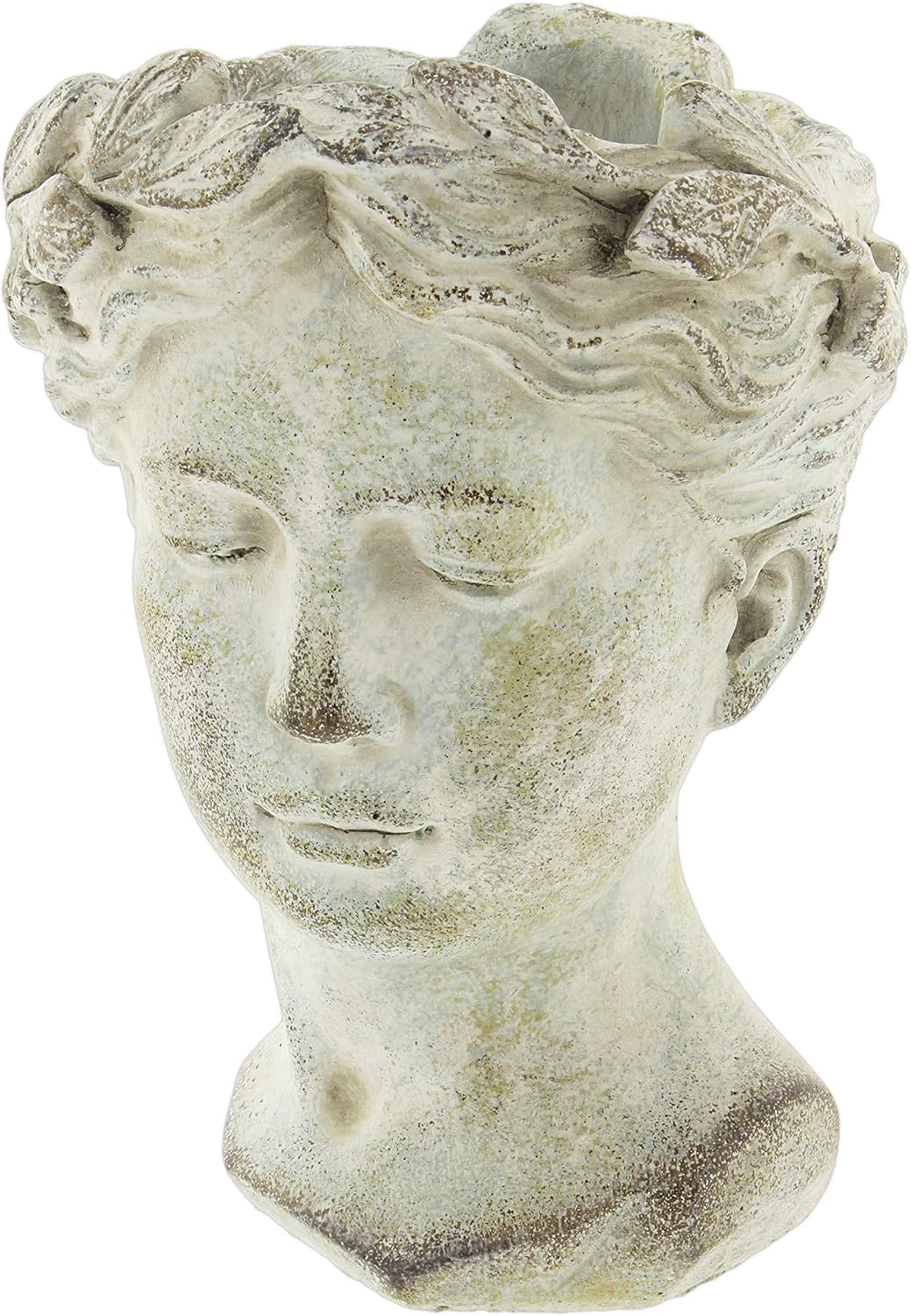 Distinctive Designs Greek/Roman Style Female Statue Head Cement Planter (Style 1)